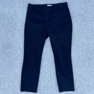 Anthropologie The Essential Slim Black Stretch Pants Size 10 Cropped Workwear‎